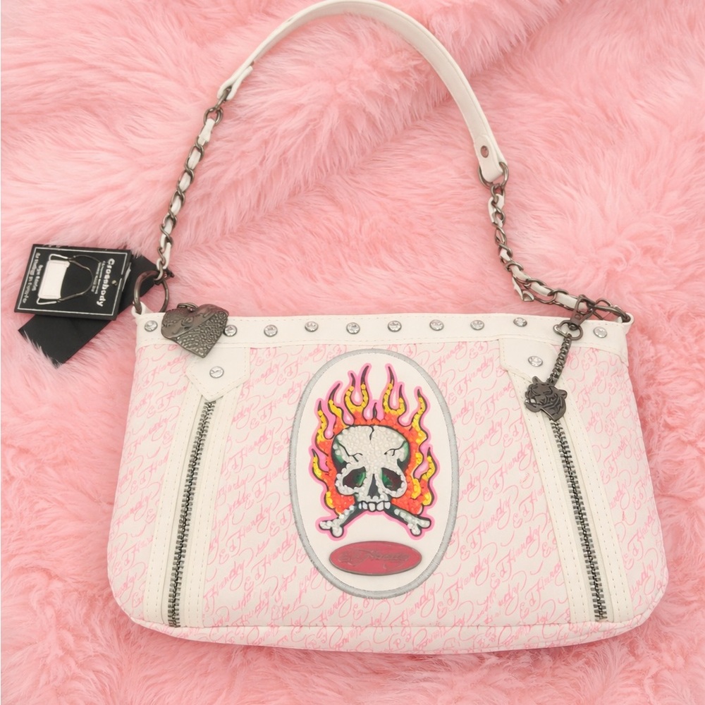 Edgy Pink Skull Design Women's Bag